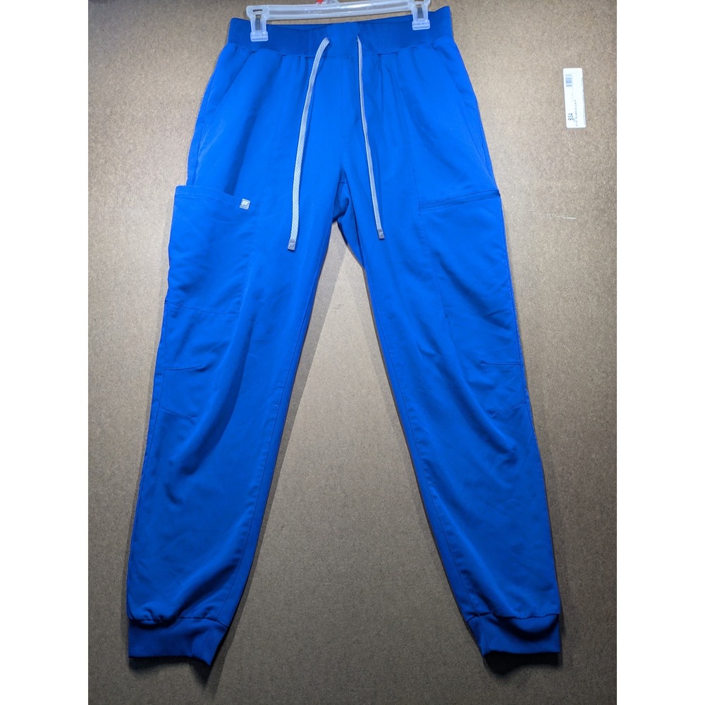 Fabletics Royal Blue Scrub Jogger Pants Womens Medium Cargo Pockets Drawstring